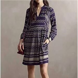 Anthropologie‎ Holding Horses Farica chevron dress SZ Med